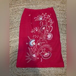 Ecologie Embroidered Beaded Midi Skirt